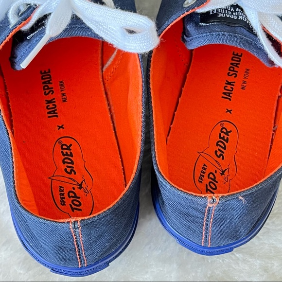 Sperry Topsider X Jack Spade New York Collab Navy Blue Orange Mens Size 9M. - Picture 5 of 10